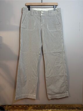Gap Vintage Blue and White Striped Seersucker Chino Pants Size 10 Long